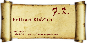 Fritsch Klára névjegykártya